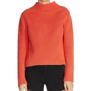 Maje Metal Mock Neck Sweater Orange